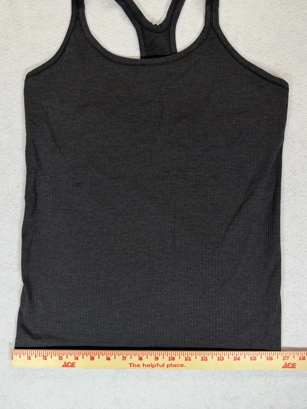Lululemon Ebb to Street Racerback Tank Heathered Black / Graphite Size 12